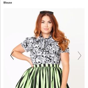 Unique Vintage x Magnolia Place skull blouse